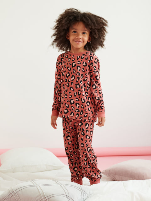 Sinsay Baby Girl's Coral Long Sleeve Jersey Pajama Set | Sinsay In Lebanon