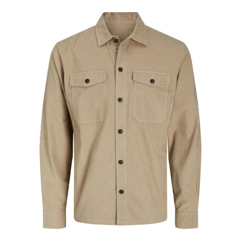 Jack & Jones Men's Khaki Velvet Long Sleeve Shirt |Jack & Jones In Lebanon