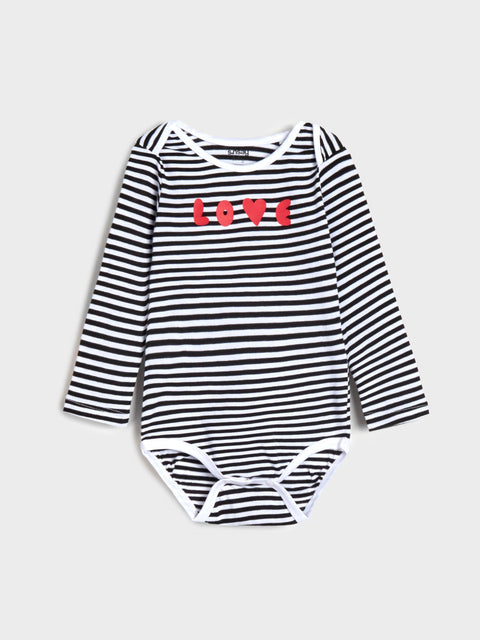 Sinsay Baby Girl's White/Black Printed Long Sleeves Bodysuits 2-Pack | Sinsay In Lebanon