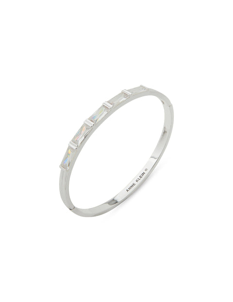 Anne Klein Women's Silver Tone CZ Baguette Stone Bangle Bracelet | Anne Klein In Lebanon