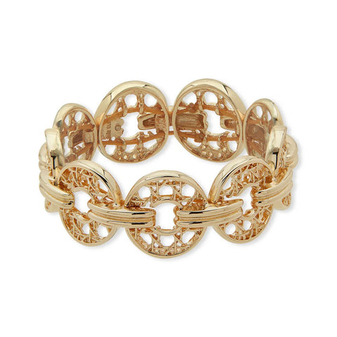 Anne Klein Women's Gold-Tone Etched Link Bracelet  | Anne Klein In Lebanon