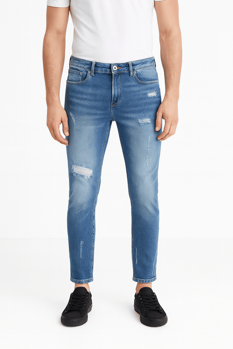 Rebel Men's Blue Stockholm Destroy Jeans | Rebel In Lebanon