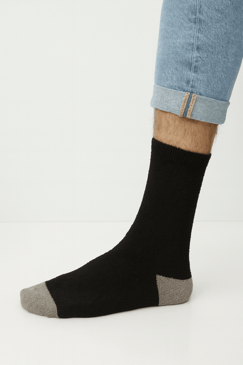 Sun Stone Men's Black Pack Of 1 Pair Socks ABU731