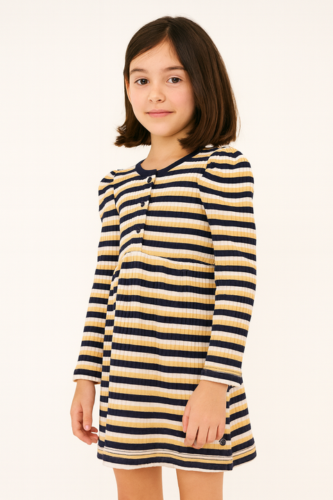 POMPdeLUX Girl's Multicolor Long Sleeve Dress | POMPdeLUX in Lebanon