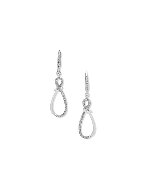 Anne Klein Silver-Tone Crystal Knot Drop Crystal Earrings | Anne Klein In Lebanon