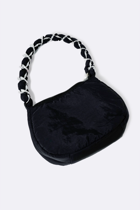 Reserved Women's Black Nylon With Silver Tone Shoulder Bag |Reserved In Lebanon