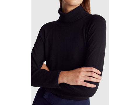 Dunmore Women's Black Cashmere Turtleneck Sweater | Dunmore In Lebanon