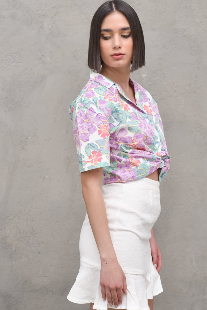 NA-KD Women's Multi-Colored Flower Shirt 1018-006841 FA181(aa87)