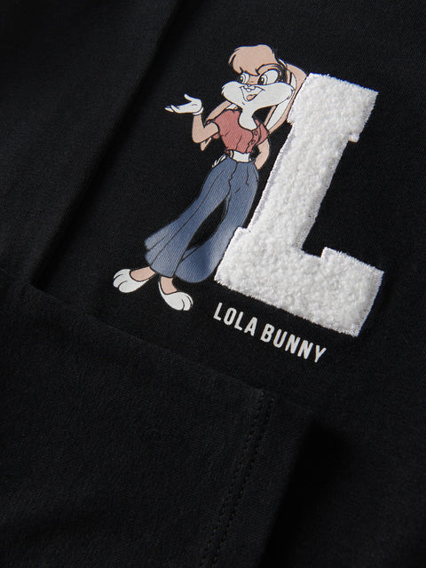 Reserved Girl's Black Looney Tunes Round Neck Long Sleeve Blouse | Reserved In Lebanon