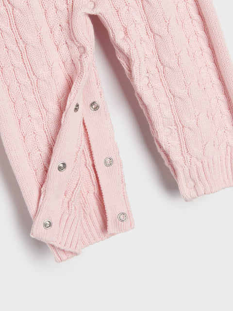 Sinsay Baby Girl's Baby Pink Knitted Snap Fasting Overall | Sinsay In Lebanon