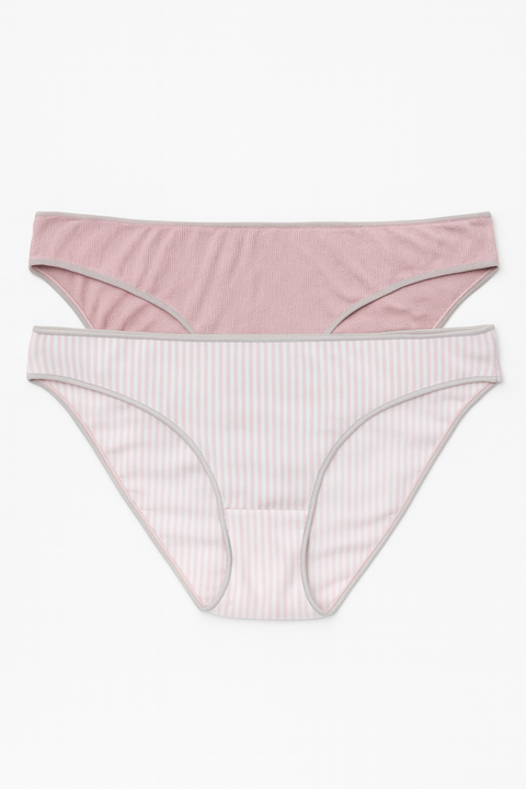 Demar Women's Multi-Pink Bikini Panties Set Of 2pcs | Demar In Lebanon