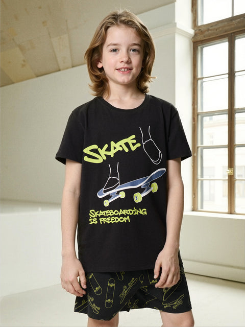 Sinsay Boy's Black Cotton Pajama Set With Print | Sinsay In Lebanon