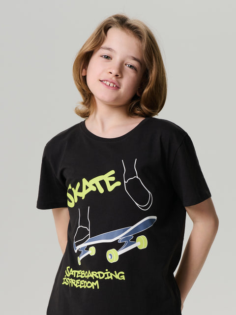 Sinsay Boy's Black Cotton Pajama Set With Print | Sinsay In Lebanon