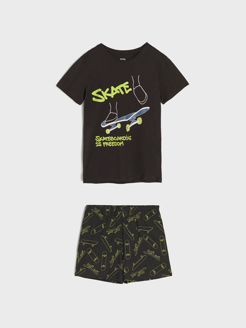 Sinsay Boy's Black Cotton Pajama Set With Print | Sinsay In Lebanon