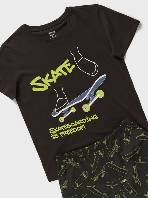Sinsay Boy's Black Cotton Pajama Set With Print | Sinsay In Lebanon