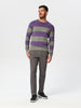 Sinsay Men's Purple & Grey Striped Ribbed Edges Sweaters | Sinsay In Lebanon