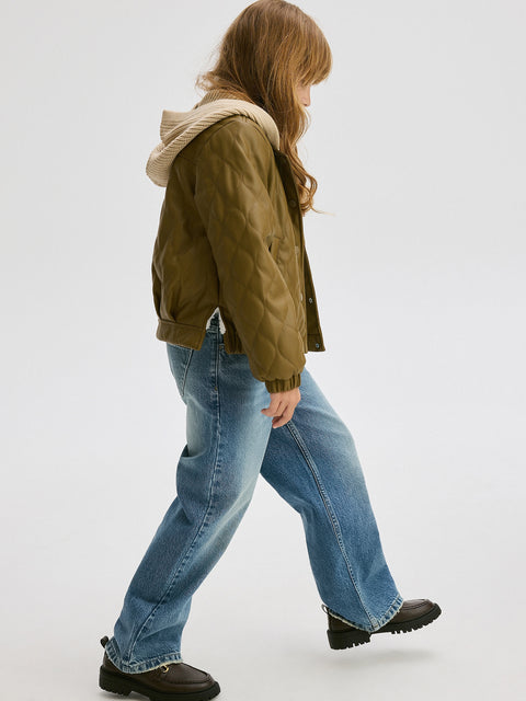 Reserved Girl's khaki Bomber Jacket With A Detachable Hood | Reserved In Lebanon