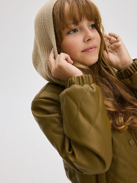 Reserved Girl's khaki Bomber Jacket With A Detachable Hood | Reserved In Lebanon