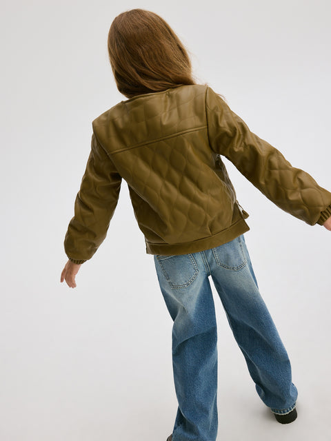 Reserved Girl's khaki Bomber Jacket With A Detachable Hood | Reserved In Lebanon