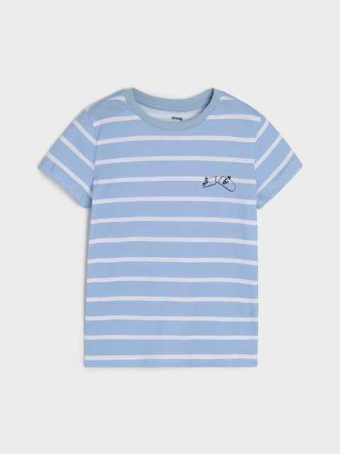 Sinsay Boy's Blue Lined White T-Shirt  | Sinsay in Lebanon