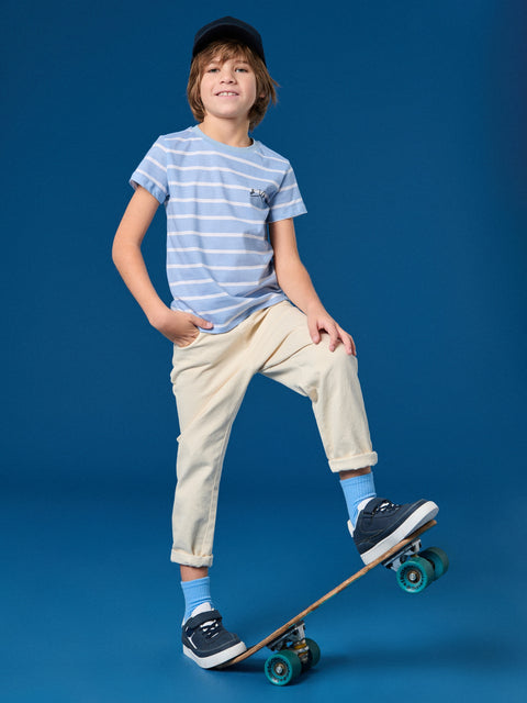 Sinsay Boy's Blue Lined White T-Shirt  | Sinsay in Lebanon