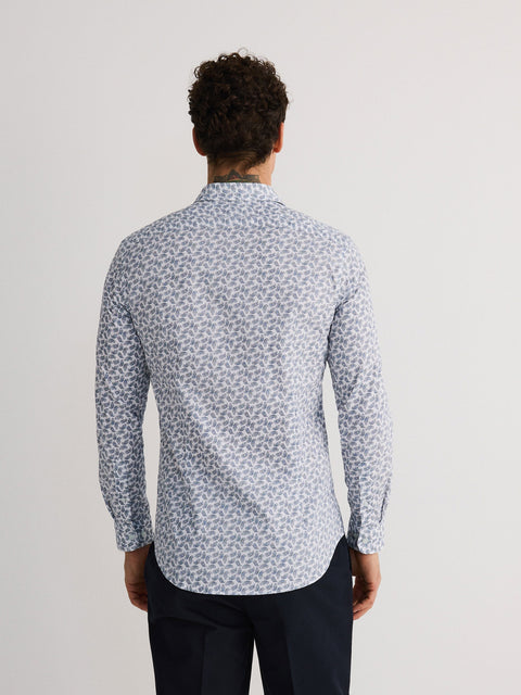 Reserved Men's Navy Slim Fit Cotton Shirt | Reserved In Lebanon