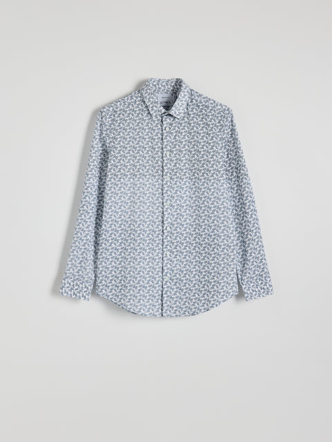 Reserved Men's Navy Slim Fit Cotton Shirt | Reserved In Lebanon