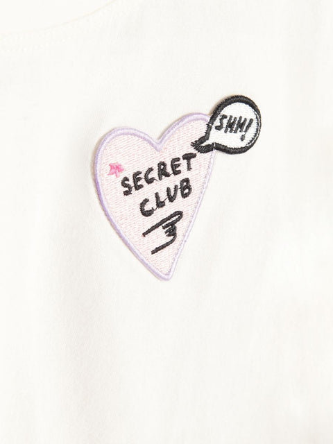 Reserved Girl's White Printed Short Sleeves T-Shirt | Reserved In Lebanon