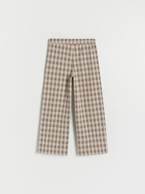 Reserved Girl's Brown & Beige Checkered Loose Leg Trouser |Reserved In Lebanon