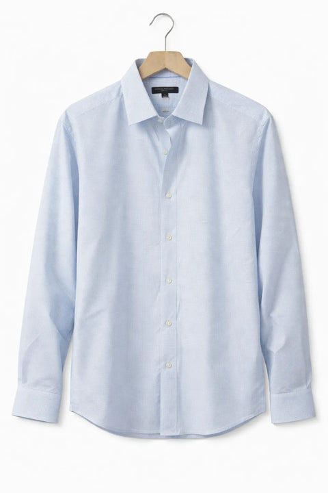 Banana Republic Men's Blue & White Checkered Slim Fit Stretch Shirt|Banana Republic In Lebanon