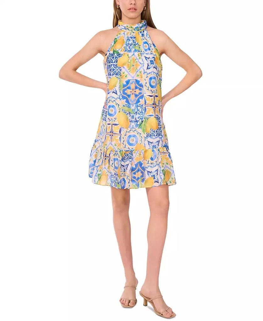 MSK Women's Multicolor Printed Halter-Neck Ruffle Dress|MSK In Lebanon