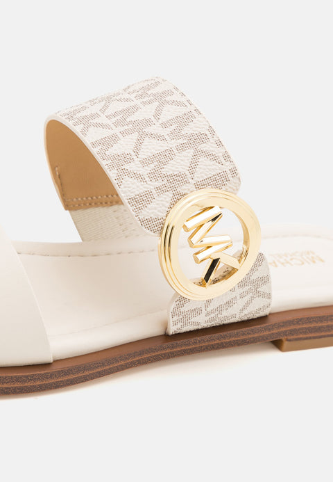 Michael Kors Women's Off White "MMK" Vera Flat Toe-Ring Slip-On Slippers | Michael Kors In Lebanon