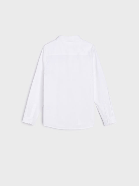 White t-shirt on a light gray background