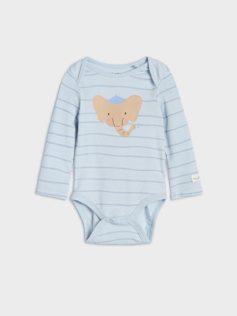Sinsay Baby Boy's Light Blue Striped Bodysuit With A Print | Sinsay In Lebanon