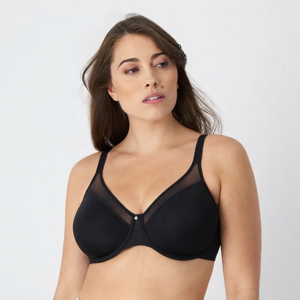 Bali Women's Black Solid Smooth Ultra Underwire Bra