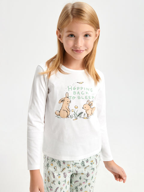 Sinsay Girl's White Pajama Set With A Print | Sinsay In Lebanon