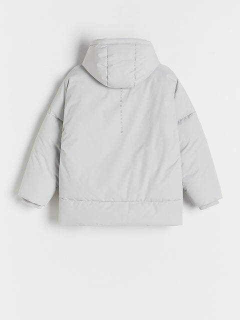 Reserved Boy's Light Grey Quilted Jacket With Hood | Reserved In Lebanon