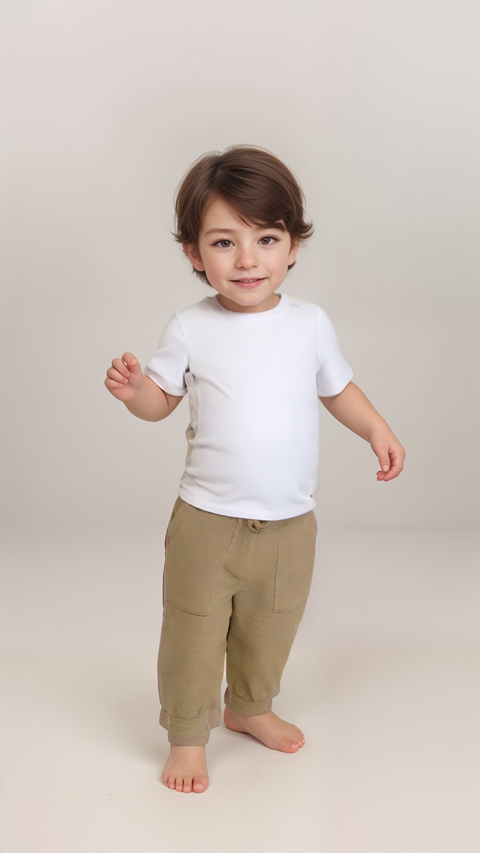 POMPdeLUX Baby Boy's Beige  Sweatpants |POMPdeLUX in Lebanon