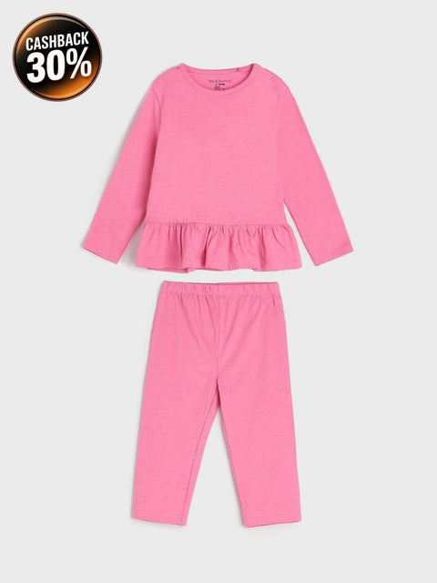 Sinsay Baby Girl's Pink Ruffle Details Set |Sinsay In Lebanon