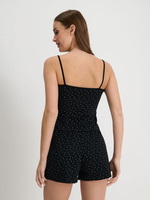 Sinsay Women's Black Polka Dot Short Pajama Set 2pcs | Sinsay In Lebanon