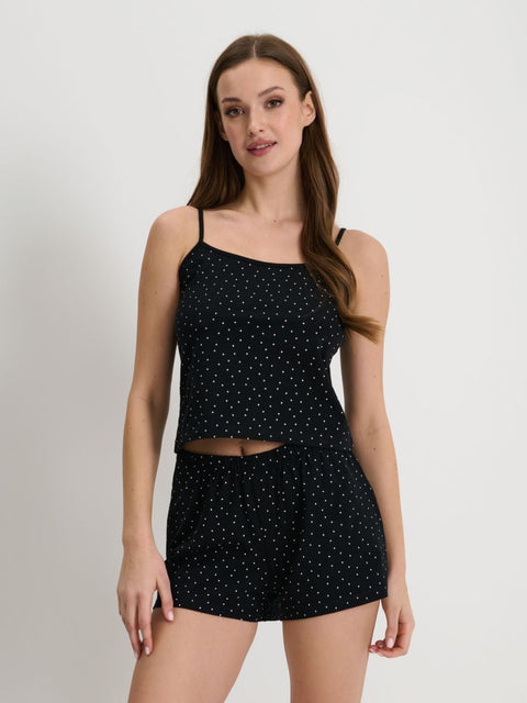 Sinsay Women's Black Polka Dot Short Pajama Set 2pcs | Sinsay In Lebanon