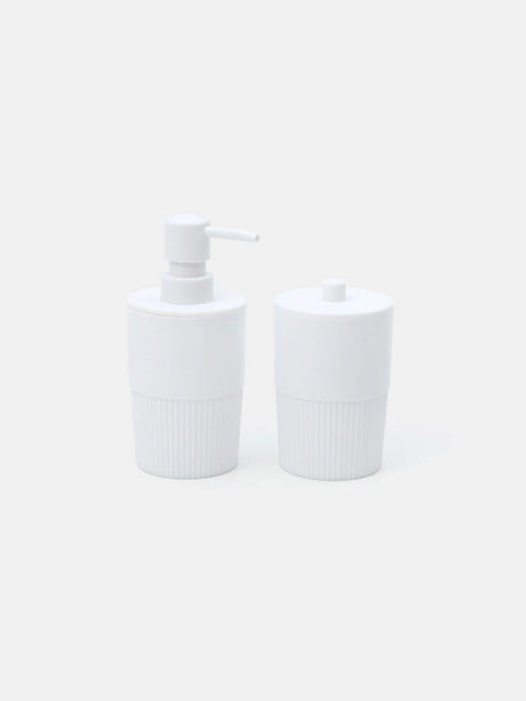 Sinsay White Soap Dispenser & Toothbrush Storage Bathroom Set 2pcs | Sinsay In Lebanon