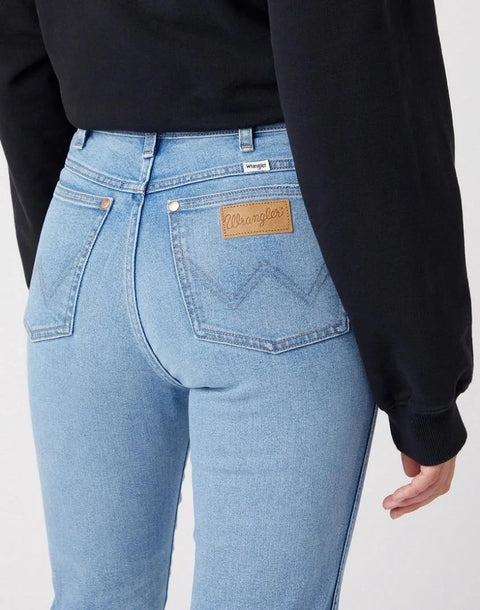 Wrangler Women's Blue Wild West High Rise Straight Jeans | Wrangler In Lebanon