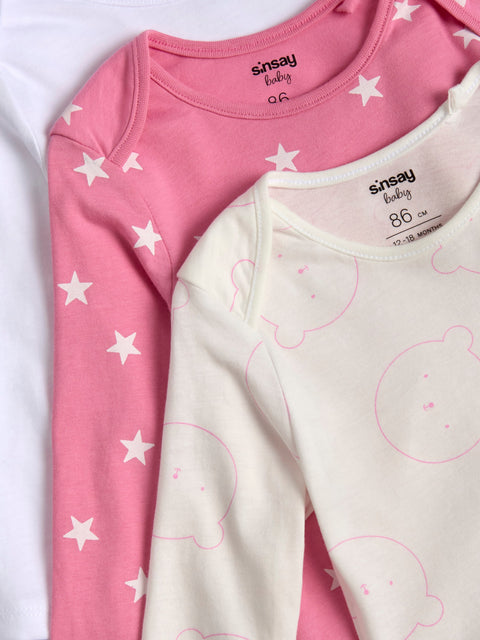 Sinsay Baby Girl's Multicolor Pack Of 3 Bodysuit | Sinsay In Lebanon