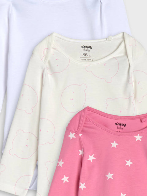 Sinsay Baby Girl's Multicolor Pack Of 3 Bodysuit | Sinsay In Lebanon