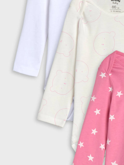 Sinsay Baby Girl's Multicolor Pack Of 3 Bodysuit | Sinsay In Lebanon