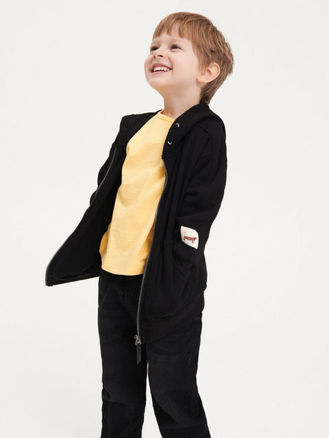 Reserved Baby Boy Black Hooded Zip Up Sweatshirt | Reserved In Lebanon