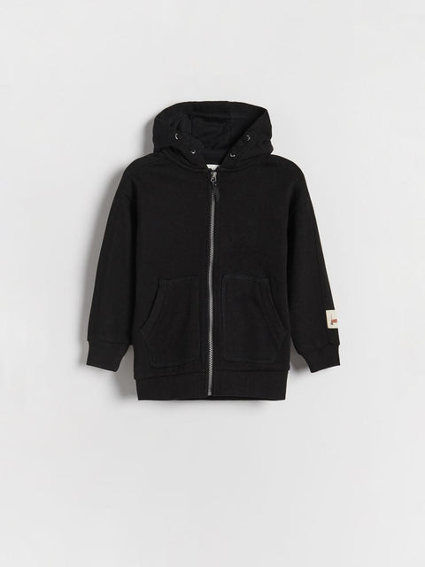 Reserved Baby Boy Black Hooded Zip Up Sweatshirt | Reserved In Lebanon