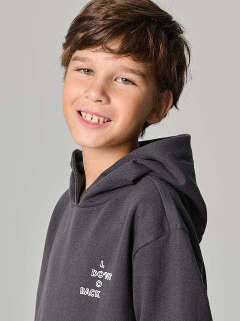 Sinsay Boy's Dark Gray Plain Printed Sport Hoodie|Sinsay In Lebanon