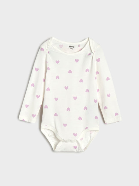 Sinsay Baby Girl's White/Light Purple Bodysuit 3pcs   | Sinsay in Lebanon
